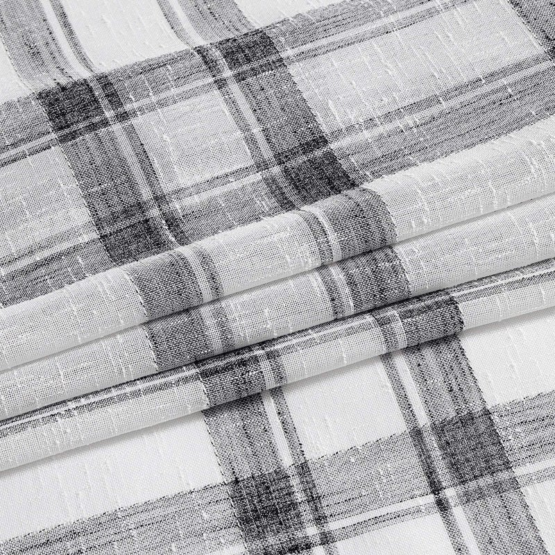 Randall Black White Window Curtain Panel Pairs 108 Inches for Living Room Linen Blend Semi Sheers Grommets Top Rustic Farmhouse Style Window Treatment Drape Sets for Bedroom 54""x108""x2, Black/White - Image 5